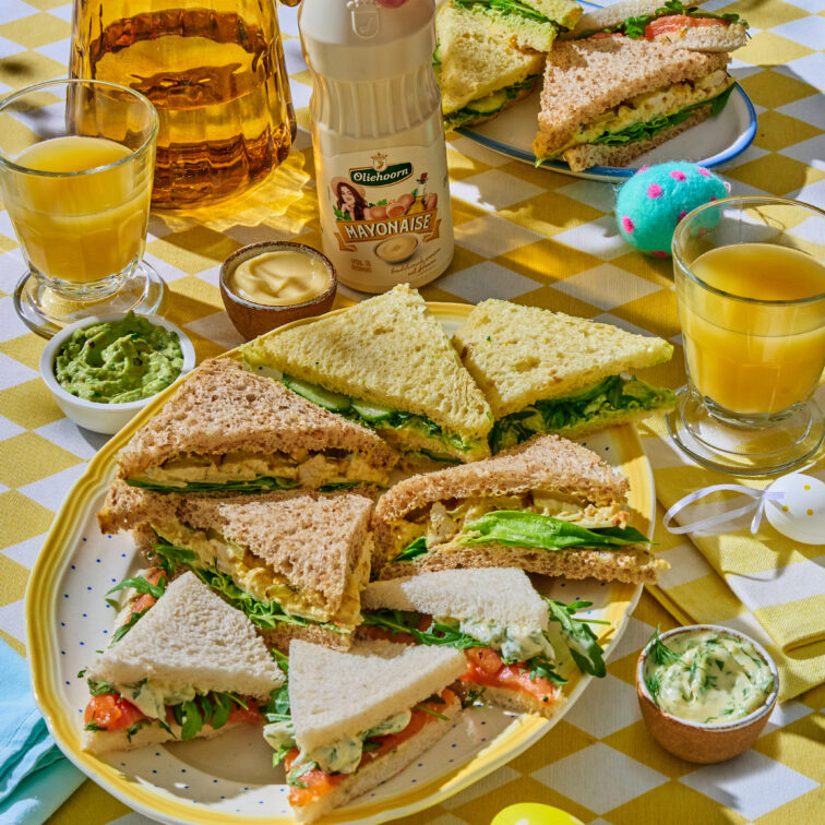 3 soorten Paas sandwiches met Oliehoorn Mayonaise