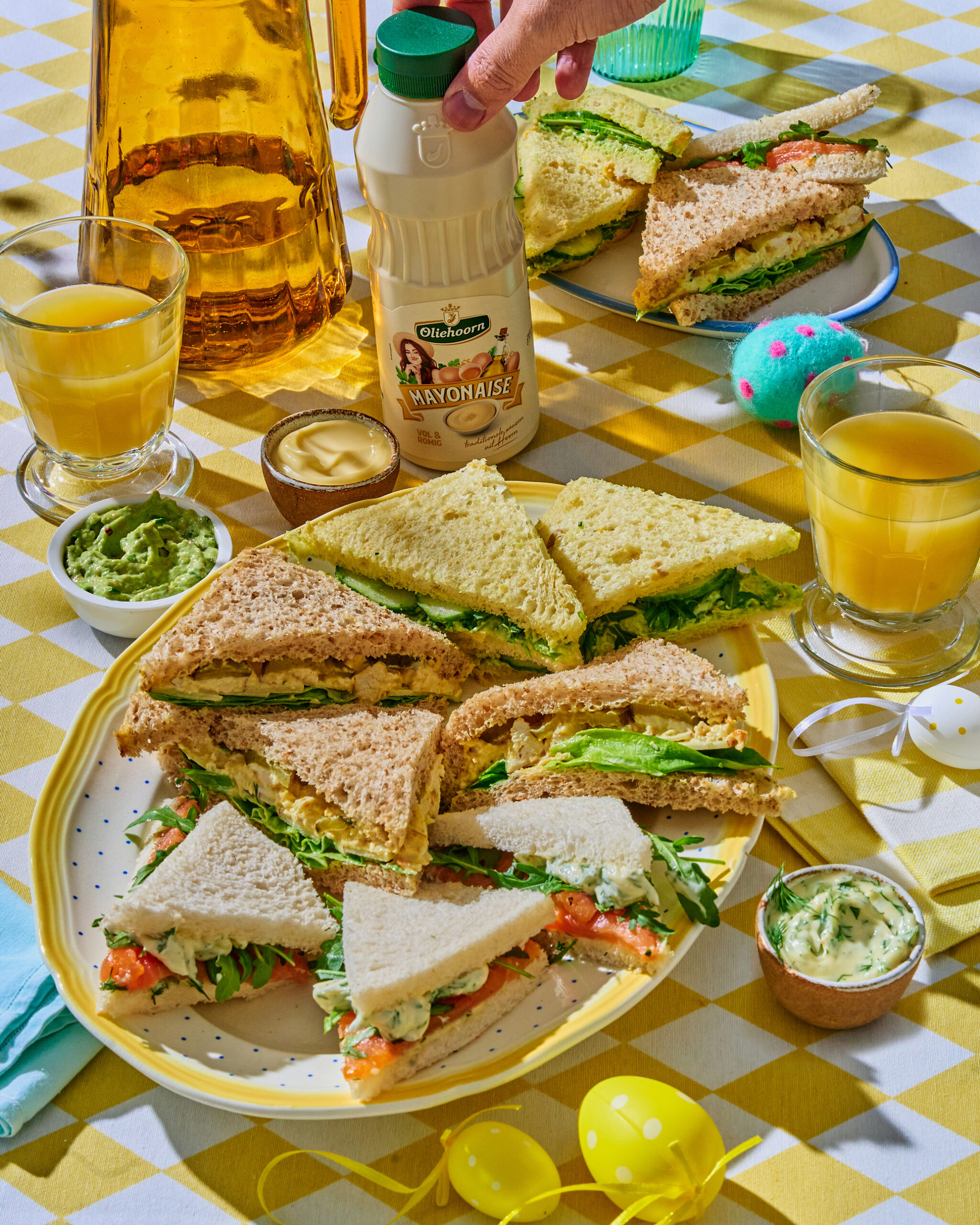 3 soorten Paas sandwiches met Oliehoorn Mayonaise